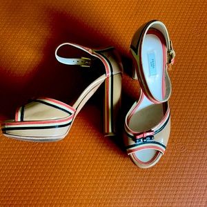 Prada patent leather platform heels